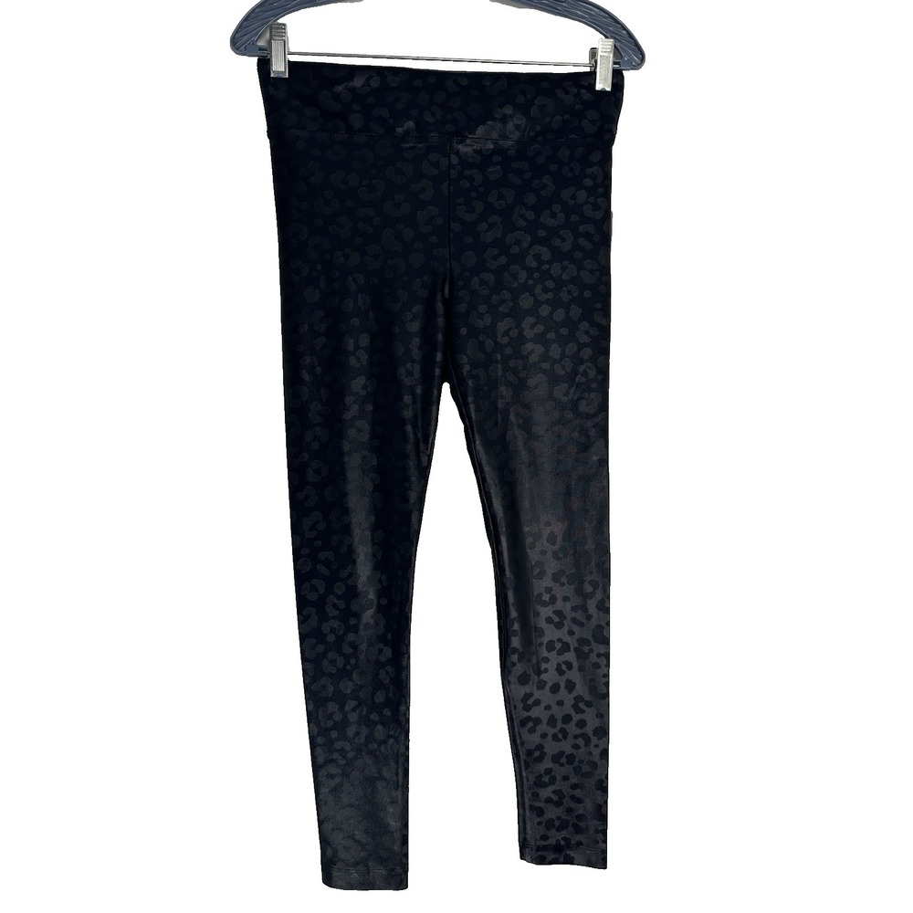 Koral‎ Leggings NEW Size Large Black Leopard Print Activewear Workout Athleisure